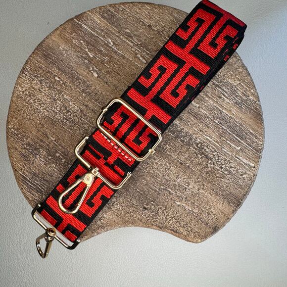 Red Black Purse Strap Adjustable Crossbody Guitar Strap NEW FAST SHIP - Picture 2 of 4